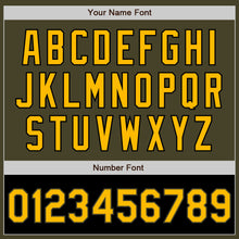 Load image into Gallery viewer, Custom Olive Gold-Black Bomber Varsity Letterman Two Tone Salute To Service Zipper Jacket