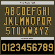 Load image into Gallery viewer, Custom Olive Old Gold-Black Bomber Varsity Letterman Two Tone Salute To Service Zipper Jacket