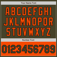 Load image into Gallery viewer, Custom Olive Black-Orange Bomber Varsity Letterman Two Tone Salute To Service Zipper Jacket