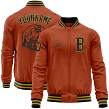 Load image into Gallery viewer, Custom Texas Orange Black-Old Gold Bomber Varsity Letterman Zipper Jacket