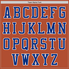 Load image into Gallery viewer, Custom Texas Orange Royal-White Bomber Varsity Letterman Zipper Jacket