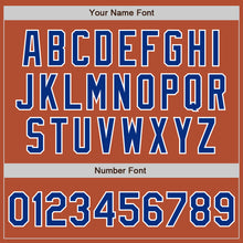 Load image into Gallery viewer, Custom Texas Orange Royal-White Bomber Varsity Letterman Zipper Jacket