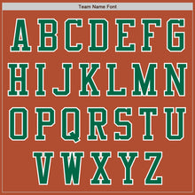 Load image into Gallery viewer, Custom Texas Orange Kelly Green-White Bomber Varsity Letterman Zipper Jacket