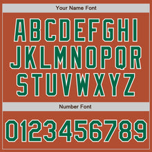 Load image into Gallery viewer, Custom Texas Orange Kelly Green-White Bomber Varsity Letterman Zipper Jacket