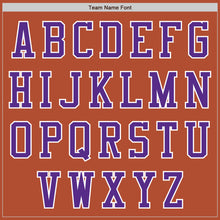 Load image into Gallery viewer, Custom Texas Orange Purple-White Bomber Varsity Letterman Zipper Jacket