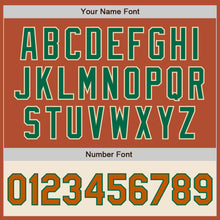 Load image into Gallery viewer, Custom Texas Orange Kelly Green Cream-Black Bomber Varsity Letterman Two Tone Zipper Jacket