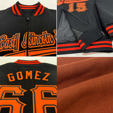 Load image into Gallery viewer, Custom Texas Orange Royal-White Bomber Varsity Letterman Two Tone Zipper Jacket