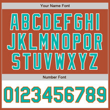 Load image into Gallery viewer, Custom Texas Orange Aqua-White Bomber Varsity Letterman Two Tone Zipper Jacket