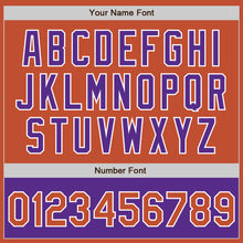 Load image into Gallery viewer, Custom Texas Orange White-Purple Bomber Varsity Letterman Two Tone Zipper Jacket