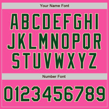 Load image into Gallery viewer, Custom Pink Green-Cream Bomber Varsity Letterman Zipper Jacket