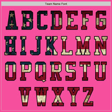 Load image into Gallery viewer, Custom Pink Vintage USA Flag Black-Cream Bomber Varsity Letterman Zipper Jacket