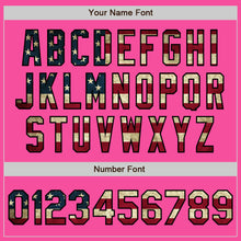 Load image into Gallery viewer, Custom Pink Vintage USA Flag Black-Cream Bomber Varsity Letterman Zipper Jacket