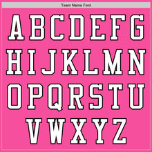 Load image into Gallery viewer, Custom Pink White-Black Bomber Varsity Letterman Zipper Jacket