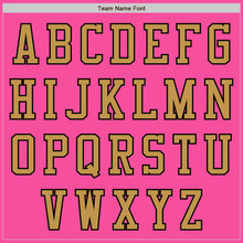 Load image into Gallery viewer, Custom Pink Old Gold-Black Bomber Varsity Letterman Zipper Jacket