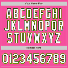 Load image into Gallery viewer, Custom Pink Black-Neon Green Bomber Varsity Letterman Zipper Jacket