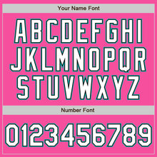 Load image into Gallery viewer, Custom Pink Black-Aqua Bomber Varsity Letterman Zipper Jacket