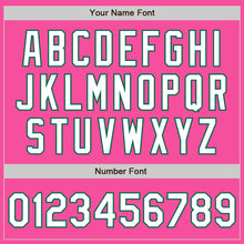 Load image into Gallery viewer, Custom Pink White-Kelly Green Bomber Varsity Letterman Zipper Jacket