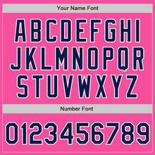 Load image into Gallery viewer, Custom Pink Navy-White Bomber Varsity Letterman Zipper Jacket