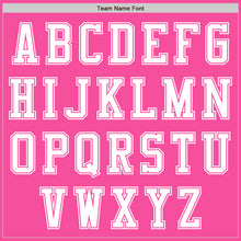 Load image into Gallery viewer, Custom Pink White Bomber Varsity Letterman Zipper Jacket