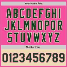 Load image into Gallery viewer, Custom Pink Green-Cream Bomber Varsity Letterman Two Tone Zipper Jacket