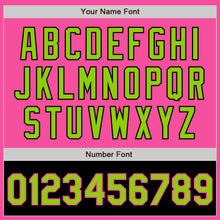 Load image into Gallery viewer, Custom Pink Neon Green-Black Bomber Varsity Letterman Two Tone Zipper Jacket