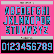 Load image into Gallery viewer, Custom Pink Sky Blue-Black Bomber Varsity Letterman Two Tone Zipper Jacket