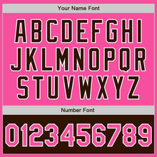 Load image into Gallery viewer, Custom Pink White-Brown Bomber Varsity Letterman Two Tone Zipper Jacket