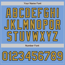 Load image into Gallery viewer, Custom Light Blue Old Gold-Black Bomber Varsity Letterman Zipper Jacket