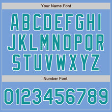 Load image into Gallery viewer, Custom Light Blue Teal-White Bomber Varsity Letterman Zipper Jacket