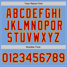 Load image into Gallery viewer, Custom Light Blue Red-Gold Bomber Varsity Letterman Zipper Jacket