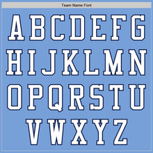 Load image into Gallery viewer, Custom Light Blue White-Navy Bomber Varsity Letterman Zipper Jacket