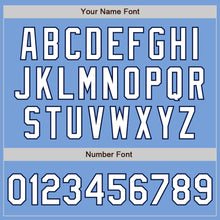 Load image into Gallery viewer, Custom Light Blue White-Navy Bomber Varsity Letterman Zipper Jacket