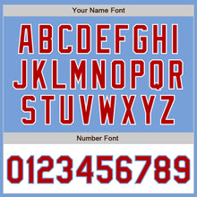 Load image into Gallery viewer, Custom Light Blue Red-White Bomber Varsity Letterman Two Tone Zipper Jacket