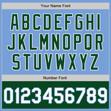 Load image into Gallery viewer, Custom Light Blue White-Green Bomber Varsity Letterman Two Tone Zipper Jacket