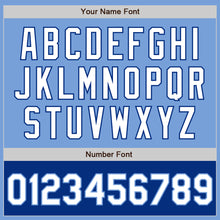 Load image into Gallery viewer, Custom Light Blue White-Royal Bomber Varsity Letterman Two Tone Zipper Jacket