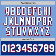 Load image into Gallery viewer, Custom Light Blue Red-Royal Bomber Varsity Letterman Two Tone Zipper Jacket