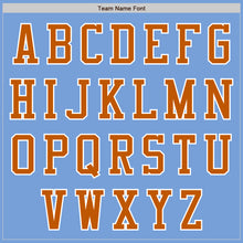 Load image into Gallery viewer, Custom Light Blue White-Texas Orange Bomber Varsity Letterman Two Tone Zipper Jacket