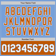 Load image into Gallery viewer, Custom Light Blue White-Texas Orange Bomber Varsity Letterman Two Tone Zipper Jacket