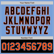 Load image into Gallery viewer, Custom Light Blue Orange-Black Bomber Varsity Letterman Two Tone Zipper Jacket