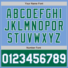 Load image into Gallery viewer, Custom Light Blue White-Kelly Green Bomber Varsity Letterman Two Tone Zipper Jacket