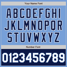 Load image into Gallery viewer, Custom Light Blue White-Navy Bomber Varsity Letterman Two Tone Zipper Jacket