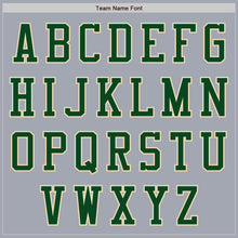 Load image into Gallery viewer, Custom Gray Green-Cream Bomber Varsity Letterman Zipper Jacket