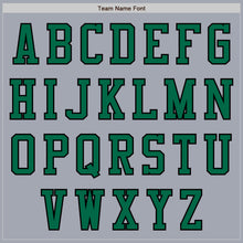 Load image into Gallery viewer, Custom Gray Kelly Green Black-Cream Bomber Varsity Letterman Zipper Jacket