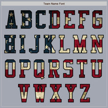 Load image into Gallery viewer, Custom Gray Vintage USA Flag Black-Cream Bomber Varsity Letterman Zipper Jacket