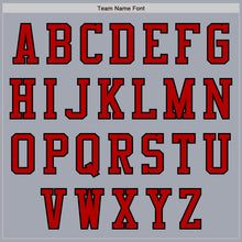 Load image into Gallery viewer, Custom Gray Red-Black Bomber Varsity Letterman Zipper Jacket