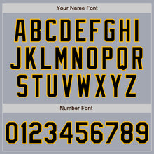 Load image into Gallery viewer, Custom Gray Black-Gold Bomber Varsity Letterman Zipper Jacket