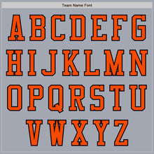 Load image into Gallery viewer, Custom Gray Orange-Black Bomber Varsity Letterman Zipper Jacket