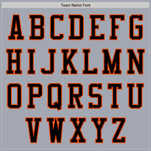 Load image into Gallery viewer, Custom Gray Black-Orange Bomber Varsity Letterman Zipper Jacket