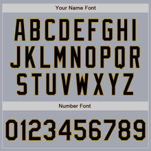 Load image into Gallery viewer, Custom Gray Black-Old Gold Bomber Varsity Letterman Zipper Jacket