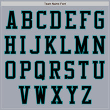 Load image into Gallery viewer, Custom Gray Black-Teal Bomber Varsity Letterman Zipper Jacket